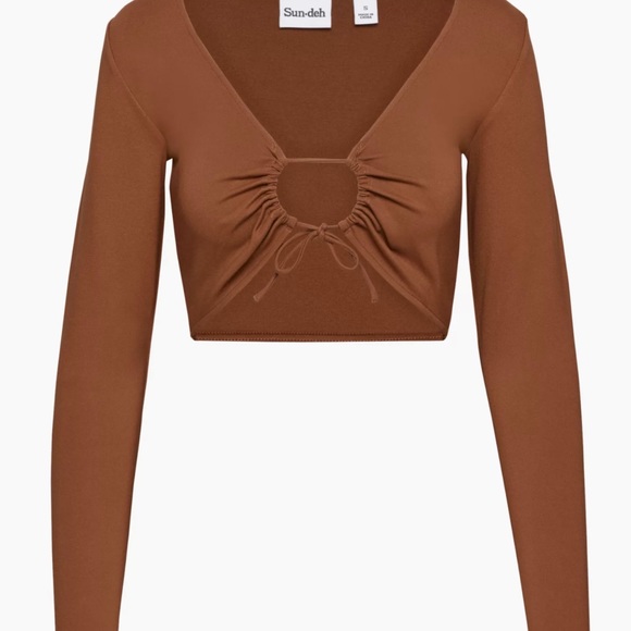 Aritzia brown long sleeve cropped - Picture 1 of 5